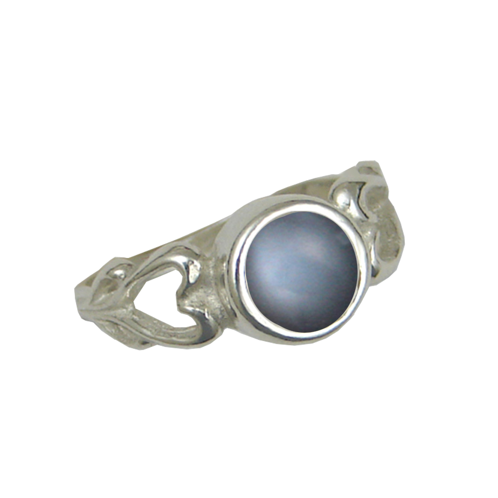 Sterling Silver When Two Hearts Are One Ring With Grey Moonstone Size 10